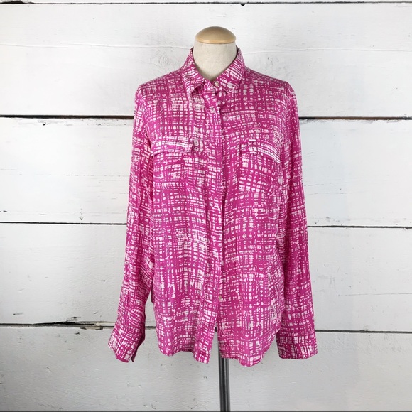 Ann Taylor long sleeve silk top - Picture 2 of 6